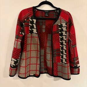 Alison Sheri cardigan open front wool blend abstract